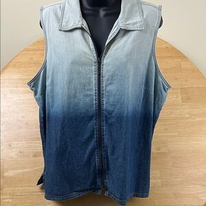 Oleg Cassini Blue Ombre Denim Vest